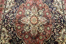 9X6 1940's ANTIQUE HAND KNOTTED 300+KPSI VEGETABLE DYE HEREKE WOOL TURKISH RUG