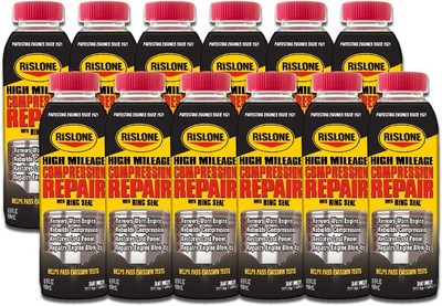 Rislone 4447-12PK High Mileage Compression Repair with Ring Seal - 16.9 oz,... 
