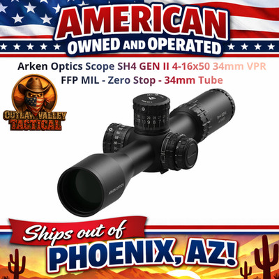 Arken Optics Scope SH4 GEN II 4-16x50 34mm VPR FFP MIL - Zero Stop - 34mm Tube