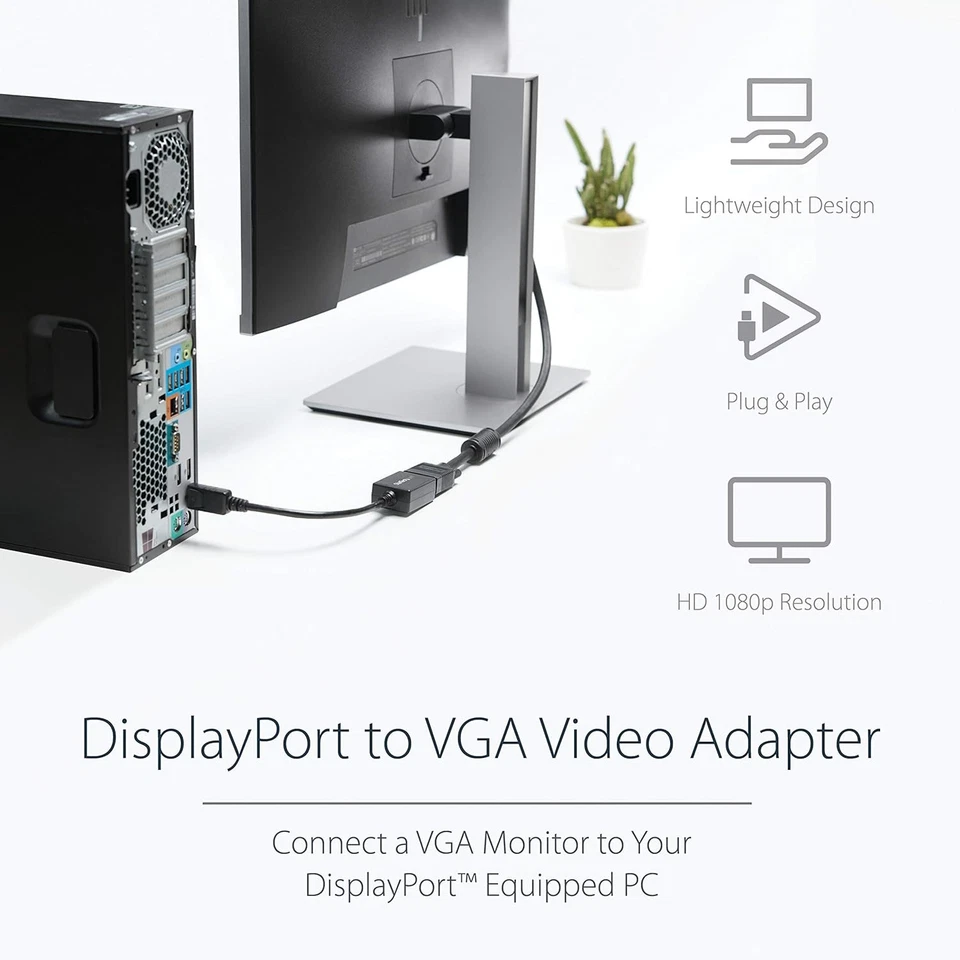 StarTech.com DisplayPort to VGA Adapter - Active DP to VGA Converter - 1080p Vid - Image 4 of 4