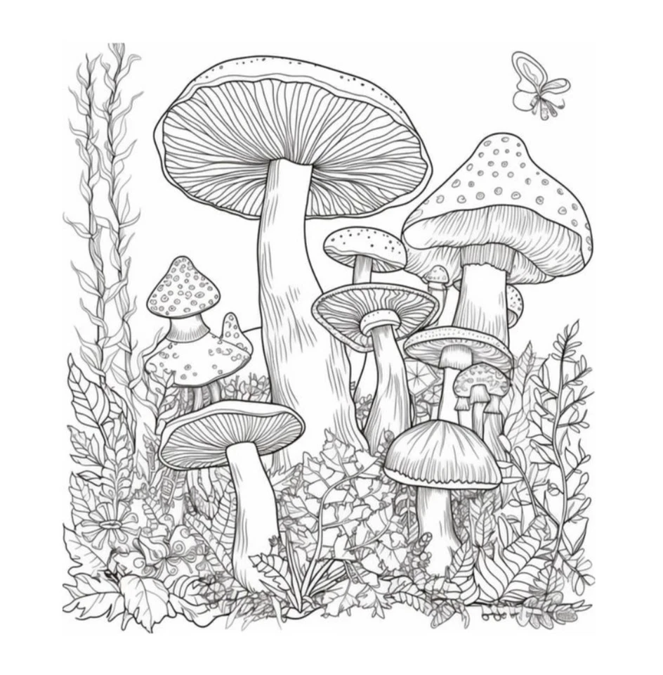 Libro de Colorear para Adultos “Mi Reino Fungi”| Setas, Mindfulness y Relajación - Imagen 2 de 4