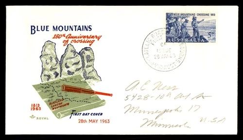 Mayfairstamps Australia FDC 1963 Blue Mountains Crossing Men Map First Day Cover