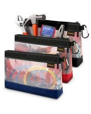 3 PCS 12 Inch Clear Tool Pouch Zipper Bag Heavy Duty Storage Organizer