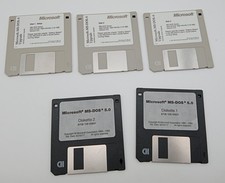 Microsoft MS-DOS 6.0 Upgrade MS-DOS 5 .0 Operating System 3.5" Disk vtg LOT