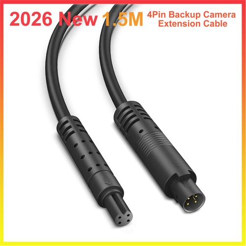 1PC 4Pin Car Reverse Camera Extension Cable 4.9Ft Pure Copper Thicker ShieldCord - Picture 1 of 12