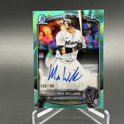 2025 Bowman Chrome Draft Max Williams 1st Bowman Teal Lava Auto 195/199