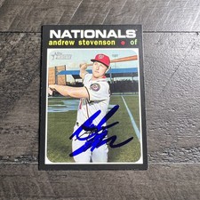 2020 Topps Heritage Andrew Stevenson Signed IP AUTO Washington Nationals #171 AU
