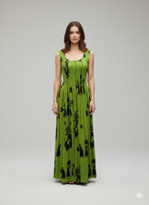 Womens Plus Size Curve Abstract Print Maxi Elasticated Dress Upto UK SIZE 22 P41