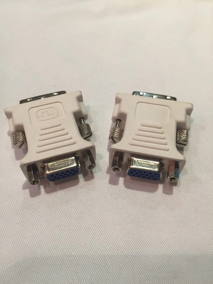 2 x DVI-A Male to VGA Female 15-Pin Video Monitor Adapter Converter NEW - Image 2 of 4