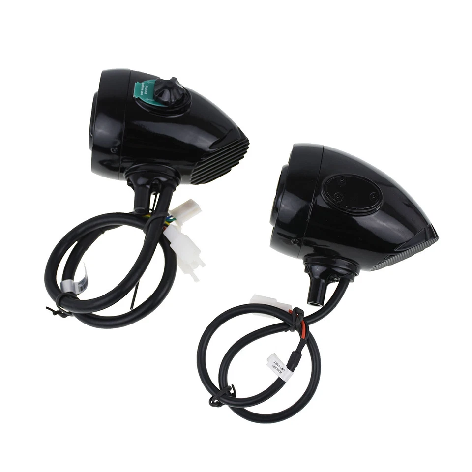 Amplificador de sistema estéreo de sonido de audio con altavoz Bluetooth para motocicleta de 1"" USB negro Foto 2 de 4