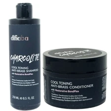 Difiaba Charcolite Cool Toning Anti-Brass Shampoo & Conditioner Duo 8.5oz/250 ml
