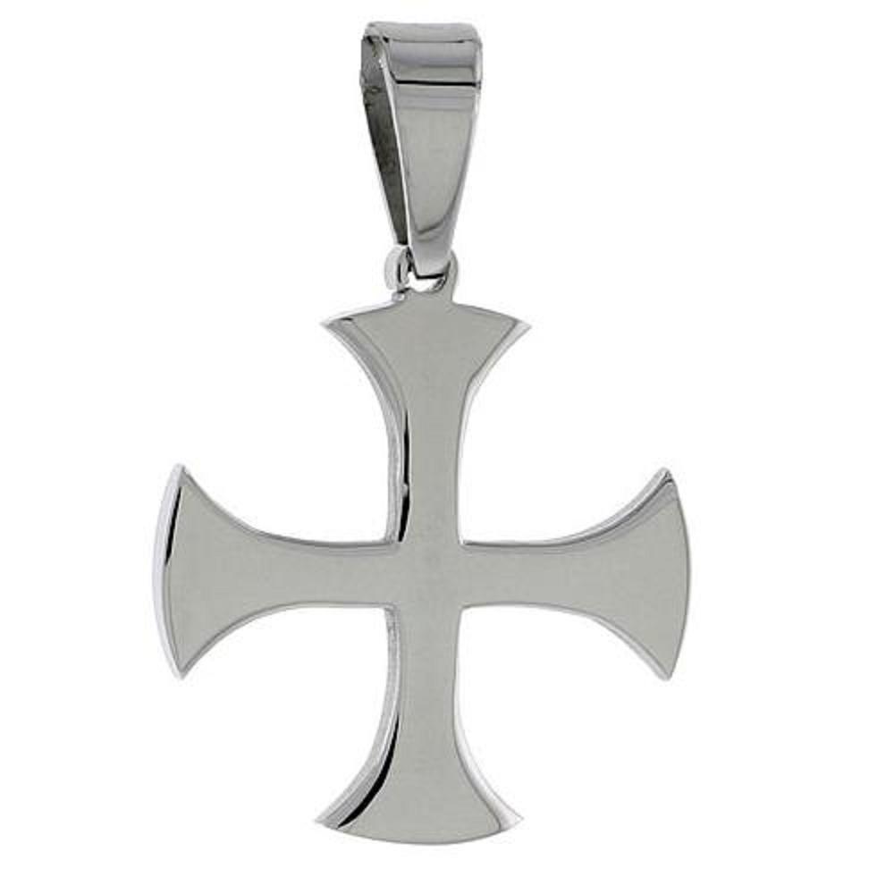 Stainless Steel MALTESE CROSS Pendant / Charm, Free Bead Ball Chain