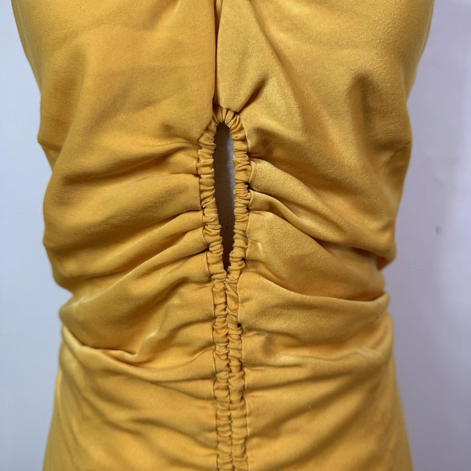 Altuzarra Kaya Asymmetric Cutout Satin Midi Dress Size 10 Modern Ruched $1525 - Image 4 of 4