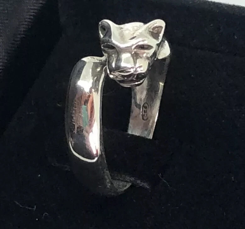 Argento 925 Massiccio Anello Pantera Made In Italy eBay