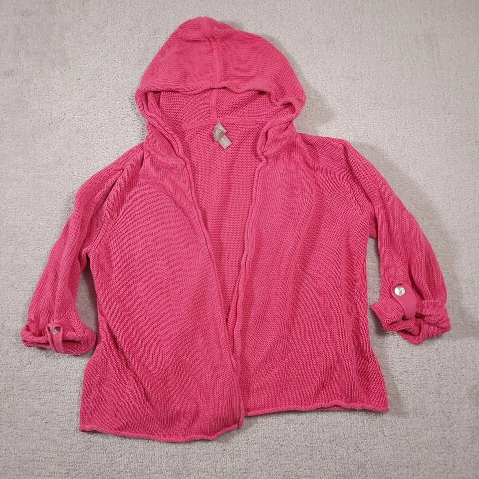 Suéter Chicos Para Mujer 3 US XL Rosa Con Capucha Frente Abierto Grueso Playa Boho Foto 2 de 4