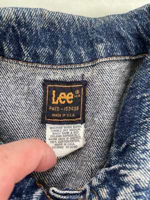 Vintage Lee PATD-153438 Men's Medium Blue Denim Jean Trucker