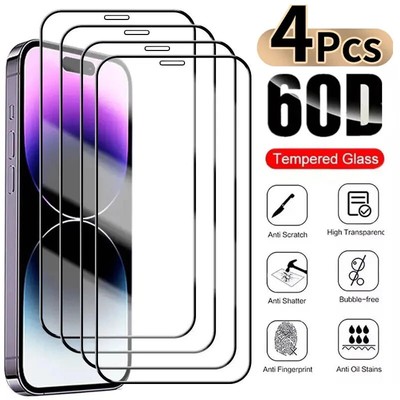 Full Cover Screen Protector For iPhone 16 Pro Max 15 14 13 12 11 Tempered Glass