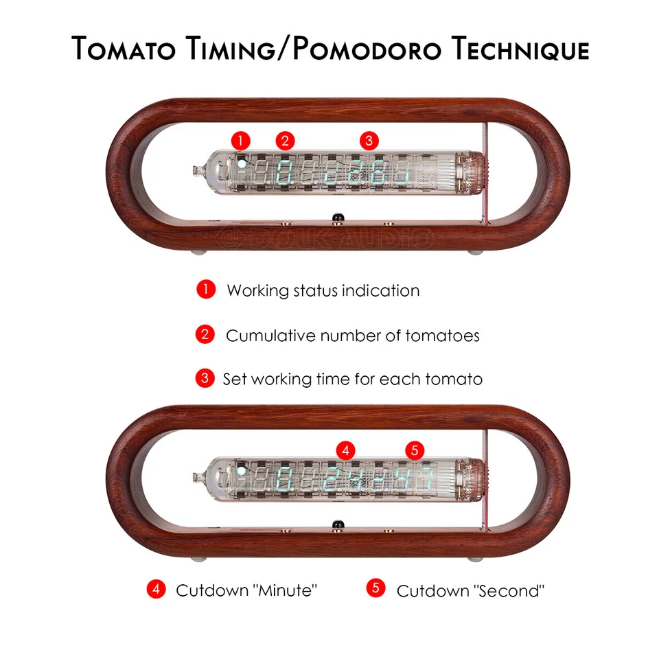 Vintage ИВ / IV-18 VFD Nixie Tube Clock Alarm Tomato Timing WiFi Remote Control  - Image 4 of 4