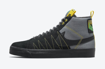 Nike SB Zoom Blazer Mid Cool Grey Oregon Yellow Green Acclimate DC8903-001 Men's