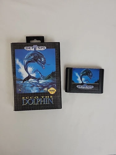 Ecco The Dolphin Sega Genesis With Box Missing Manual Tested Works