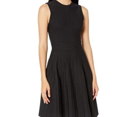 french connection black knit dress French Connection Maxime Knit Mini Dress - Black/Summer White