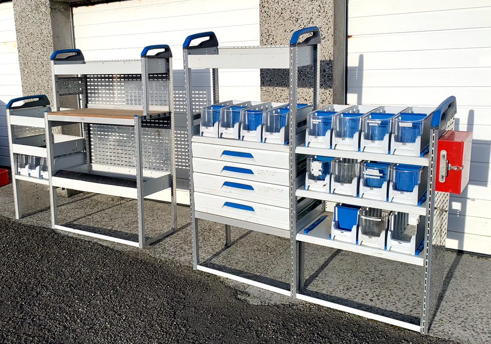 Globelyst Sortimo Van Racking with Drawers and Worksurface | eBay UK