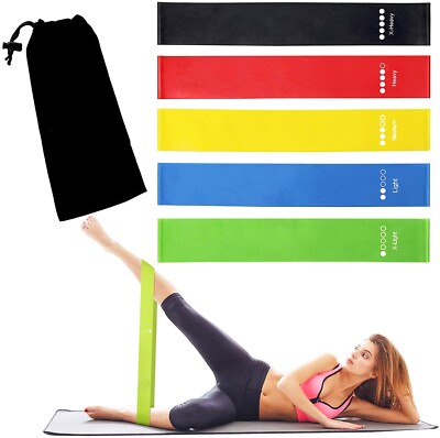 Fitness Sports Resistance Loop Exercise Bands - Fit, Health, happy 01- Set of 5