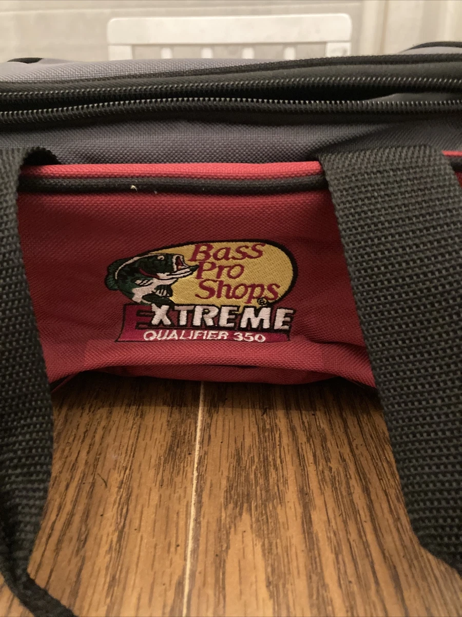 Bass Pro Shop Tackle Bag Red Gray Fishing Gear Extreme Qualifier 350