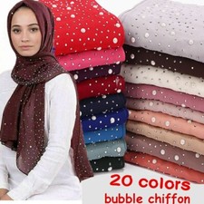 Chiffon Scarf Rhinestone Hijab Headscarf Esarp Sal Shawl Beaded Classy Chic Hijab