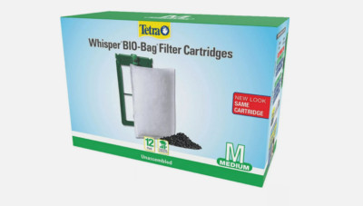 TETRA WHISPER BIO-BAG DISPOSABLE FILTER CARTRIDGES UNASSEMBLED MEDIUM 12PK