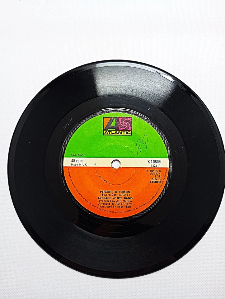 Average White Band : Cut The Cake / Person To Person  - Single 7” Vinyl ( EX ) - Image 2 of 2