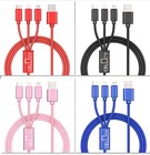 3 in 1 Multi USB Charging Cable 1M Long Braided Universal Fast Charger Lead