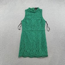 Forever 21 Women’s Green Floral Lace Sleeveless Dress in Size Medium