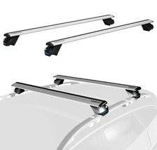 TOOENJOY 53"Pro Roof Rack Cross Bars Rail Luggage Carrier 198LBS Capacity Silver