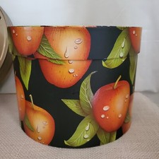 Vintage Edd Delle Circular Country Farm Apples Hat Box Decor Artist Signed READ