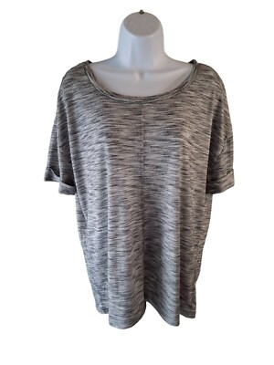 Threads 4 Thought Marled Top L Gray Short Sleeve Relaxed Lightweight Athletic