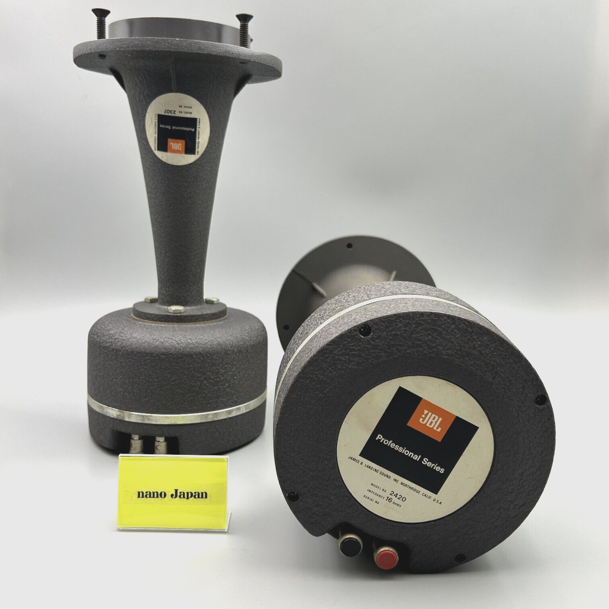 JBL 2420 Compression Driver Pair With 2307 Horn Alnico 16 Ohm