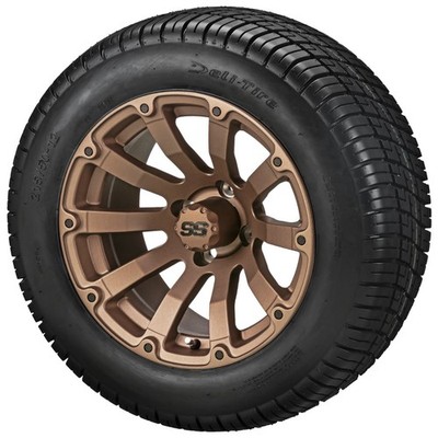 (4) Golf Cart 215/50-12 Street Tires on 12x7 Matte Bronze Beast Wheels