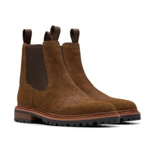 Image of Clarks Mens CLARKRIDGE TOP Oiled Brown Suede Chelsea Boots RRP £130