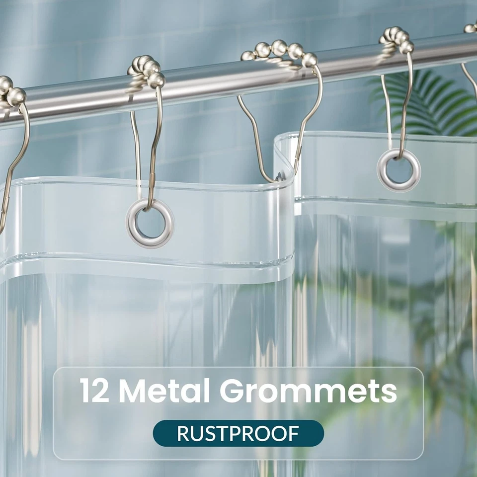 Cortina De Bano De Plastico Liner Forro De Ducha Esmerilado De 72 X 72 PEVA NUEVO Foto 4 de 4