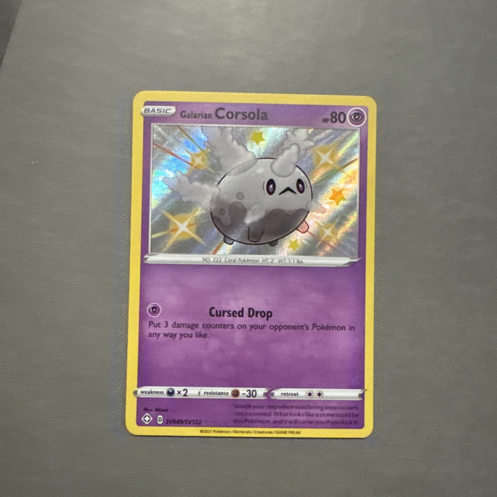 Galarian Corsola SV049/SV122 Shining Fates: Shiny Vault NM