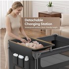 Angelbliss Gray Foldable Portable Play Yard w/ Wheels, Bassinet & Changing Table — photo 3