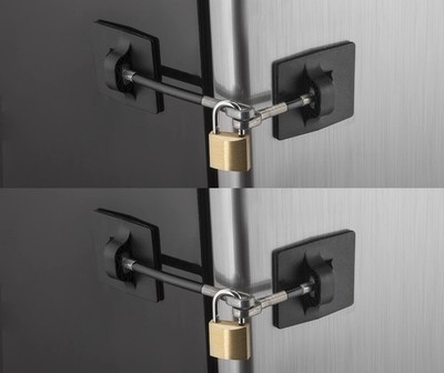 2-Pack Refrigerator Lock (2-Pack, Black with Keyed Padlock)