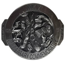 1993 Mid Kansas Belt Buckle Relief Sale Helping Hands 25th Anniversary Vintage