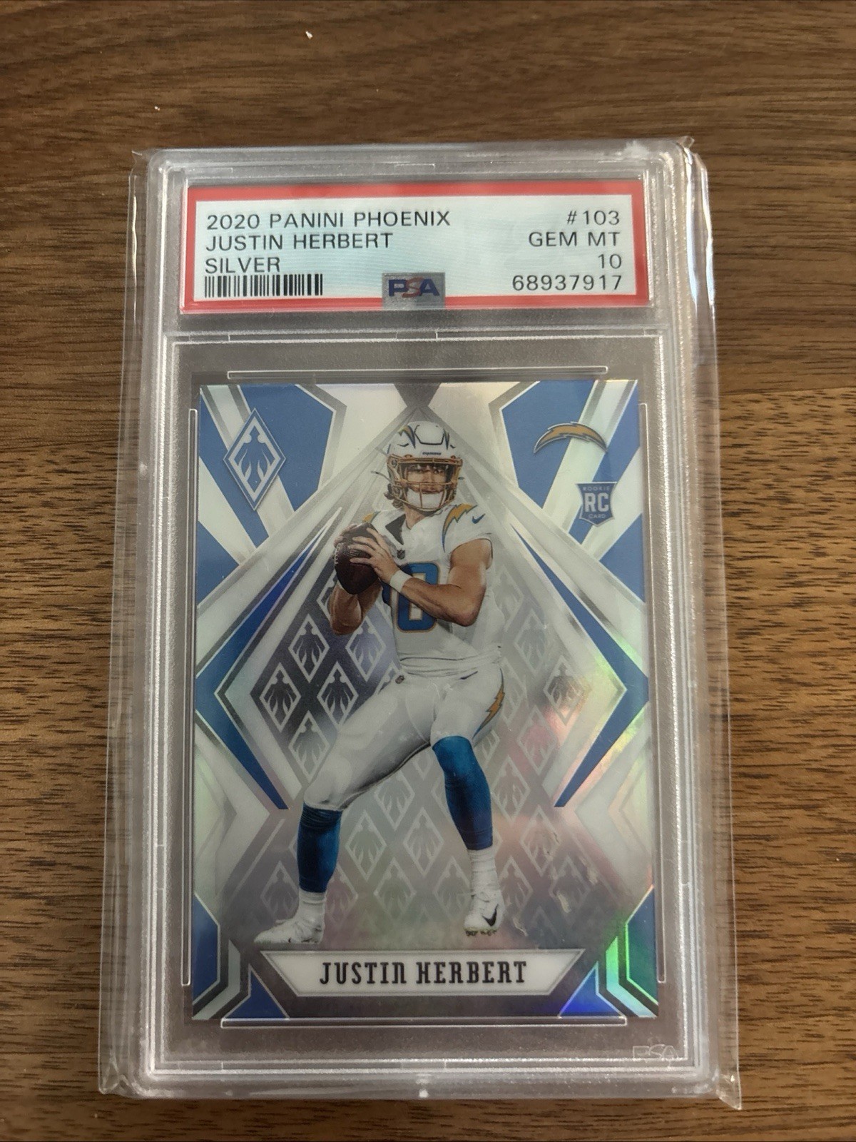 2020 Panini Phoenix Justin Herbert #103 Rookie RC Chargers PSA 10 GM Silver