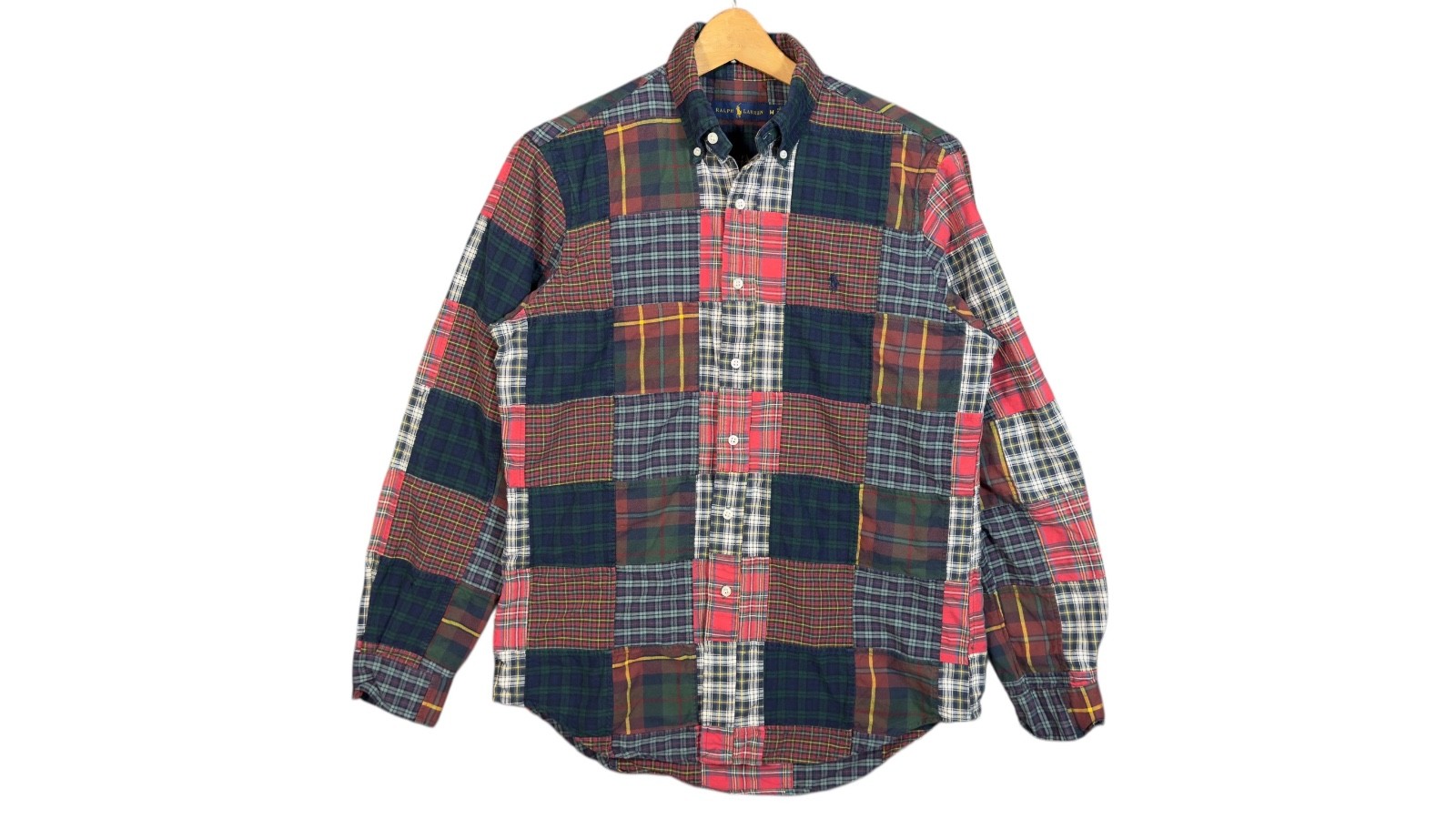 Polo Ralph Lauren Brownstone Patchwork Plaid Oxfo… - image 1