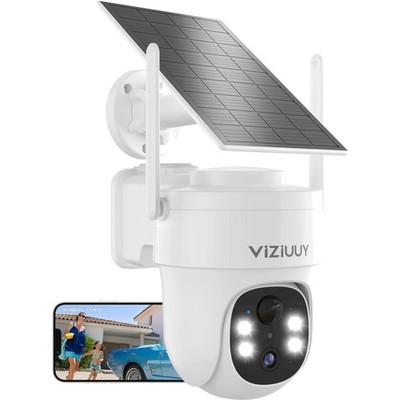 3MP Solar Security Camera - 360° Pan Tilt with Color Night Vision & 2-Way Audio