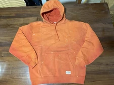 Aime Leon Dore ALD Aimé Paint Splatter Hoodie Sweatshirt Faded Orange Size XL
