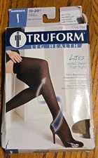 Truform Medium Medical Compression Socks 15-20 mmHg Nude Thigh High Closed Toe 