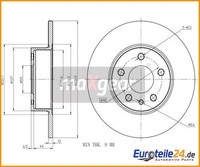 2 St. Bremsscheibe Maxgear 19-0981 Hinterachse FüR Alfa Romeo
